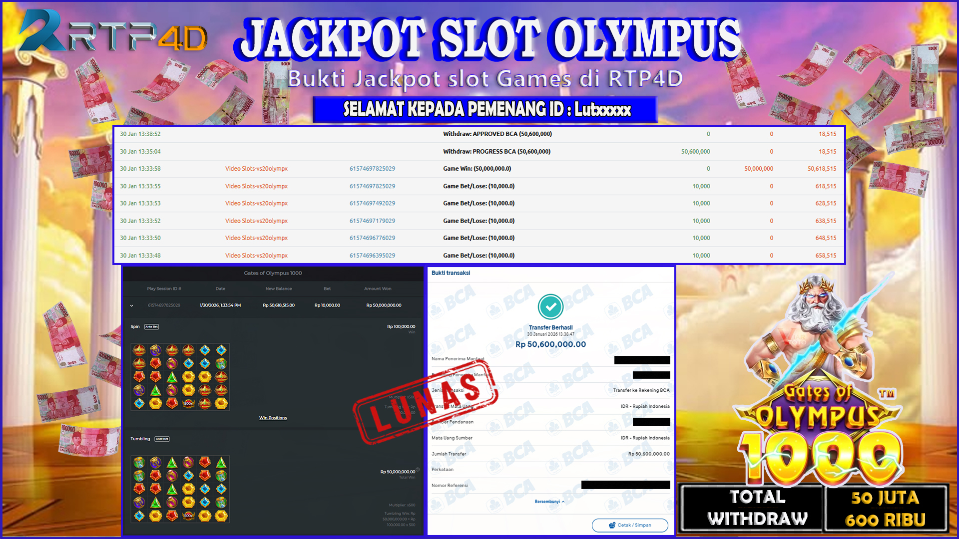 RTP4D Jackpot Slot Rp 50.600.000 ~ LUNAS