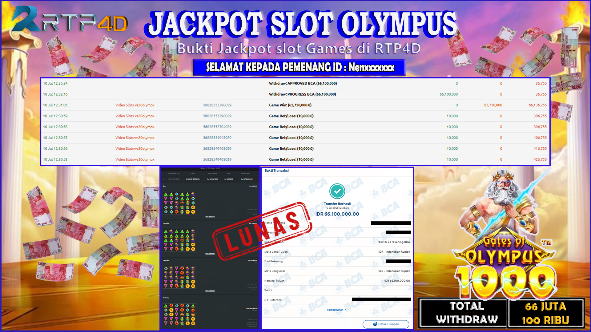 RTP4D Jackpot Slot Rp 66.100.000 ~ LUNAS