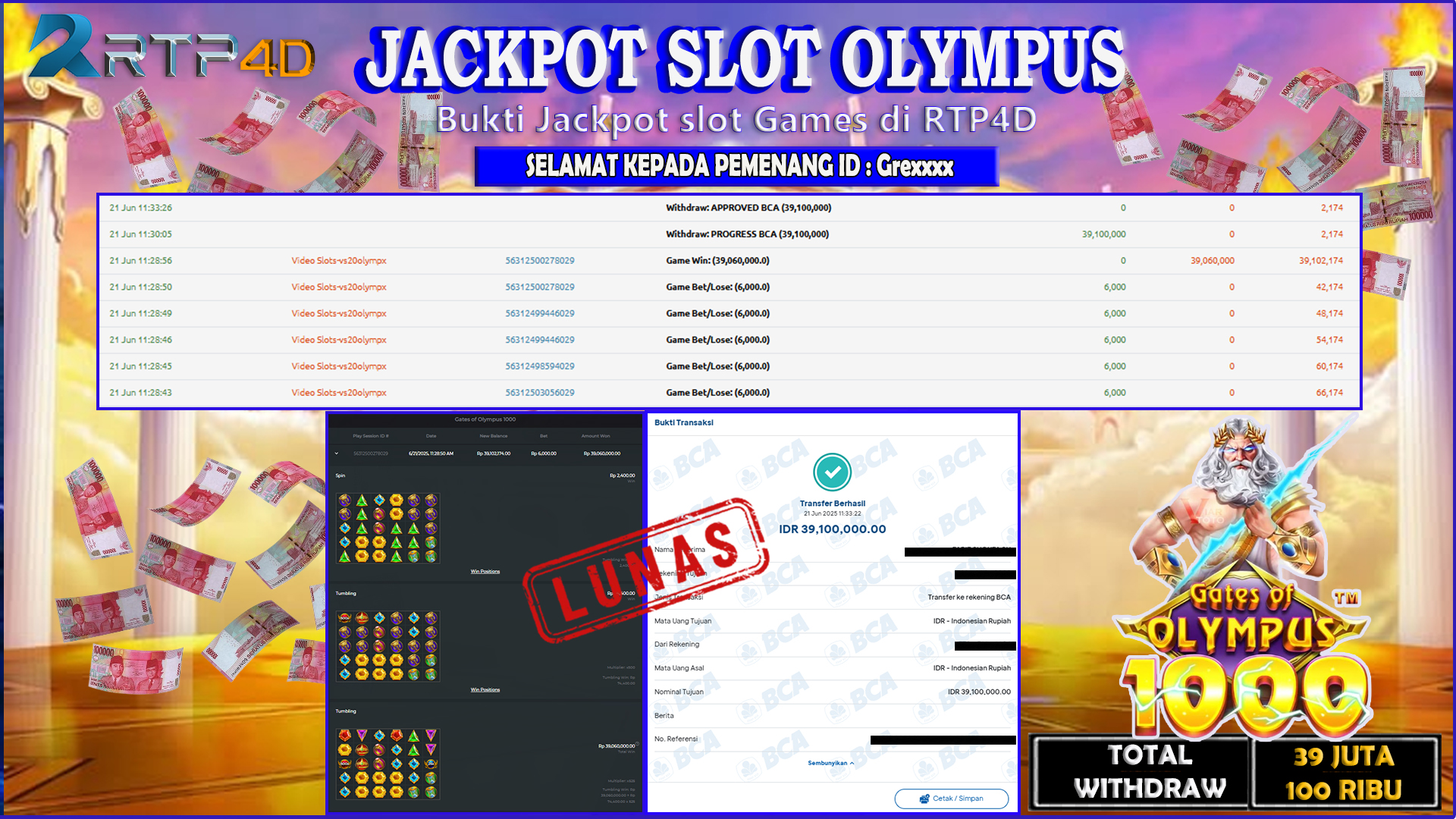 RTP4D Jackpot Slot Rp 39.100.000 ~ LUNAS