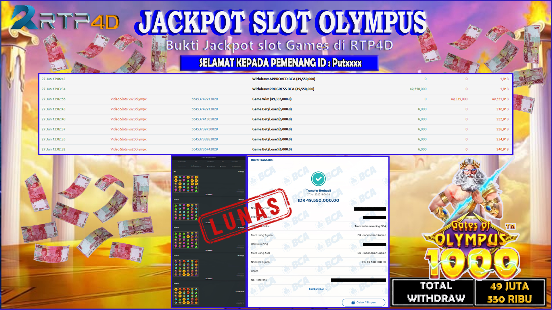 RTP4D Jackpot Slot Rp 49.550.000 ~ LUNAS