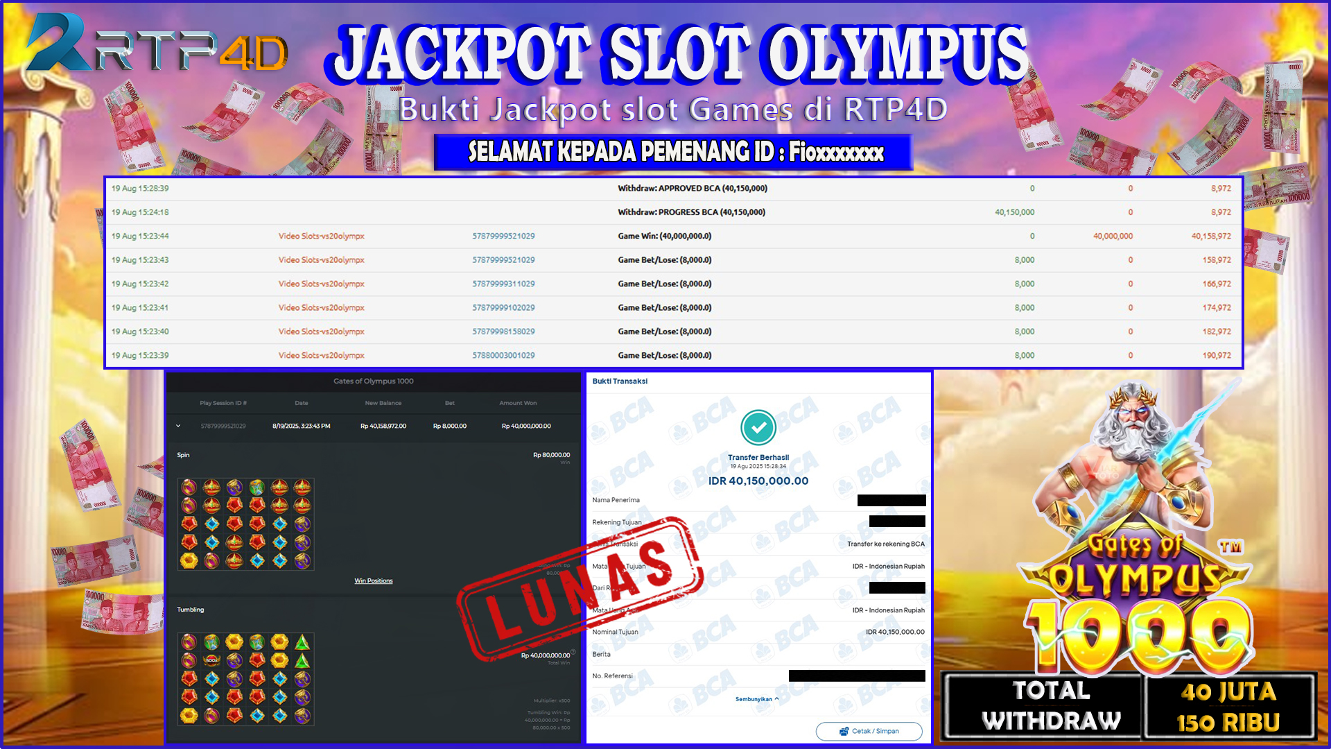 RTP4D Jackpot Slot Rp 40.150.000 ~ LUNAS