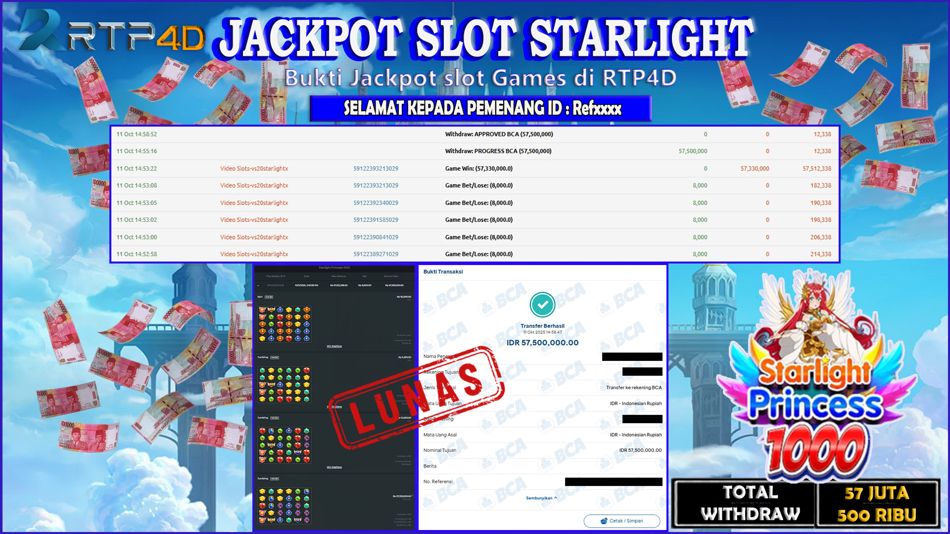 RTP4D Jackpot Slot Rp 57.500.000 ~ LUNAS