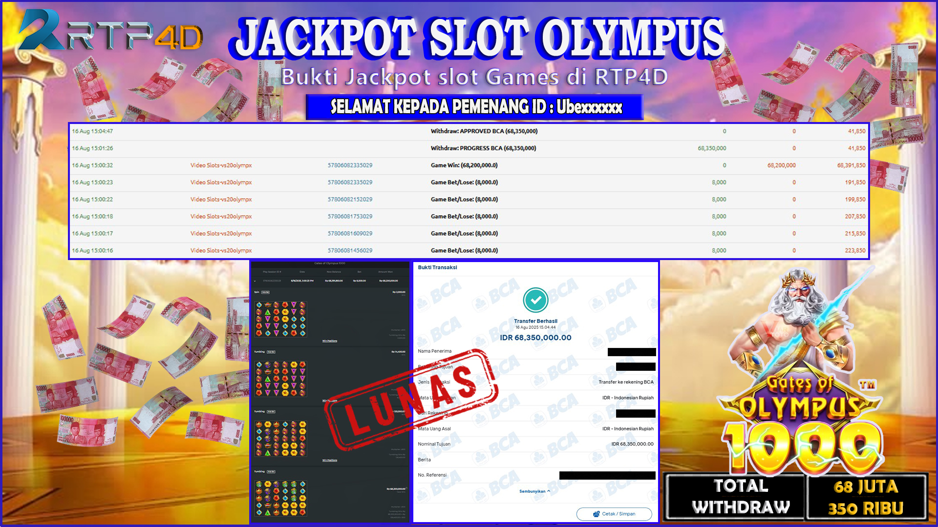 RTP4D Jackpot Slot Rp 68.350.000 ~ LUNAS